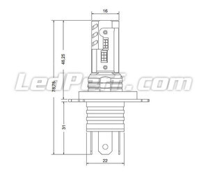 LED-lampor Kit H19 Nano Technology - Mått Ultrakompakt