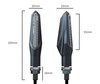 Alla dimensioner av dynamiska LED-blinkers med Varselljus för Aprilia RS 125 (1999 - 2005)