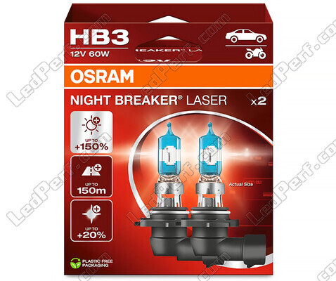 Paket med 2 lampor HB3 Osram Night Breaker Laser +150% - 9005NL-2HB