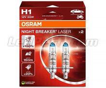 Paket med 2 lampor H1 Osram Night Breaker Laser +150% - 64150NL-2HB