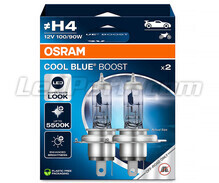 Paket med 2 lampor H4 Osram Cool Blue Boost - 5500K - 62193CBB-2HB