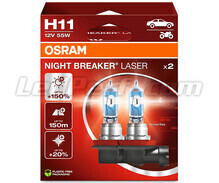 Paket med 2 lampor H11 Osram Night Breaker Laser +150% - 64211NL-2HB